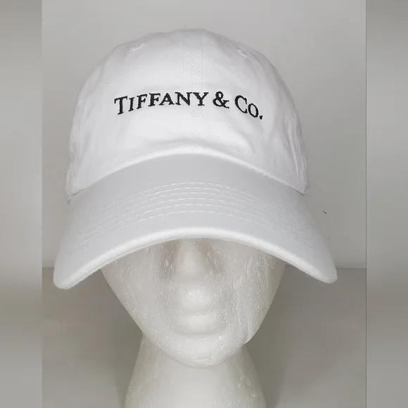 Ethos KB One Size White Cap W/ Tiffany & Co. Embroidered Logo Adjustable Strap - Picture 2 of 9
